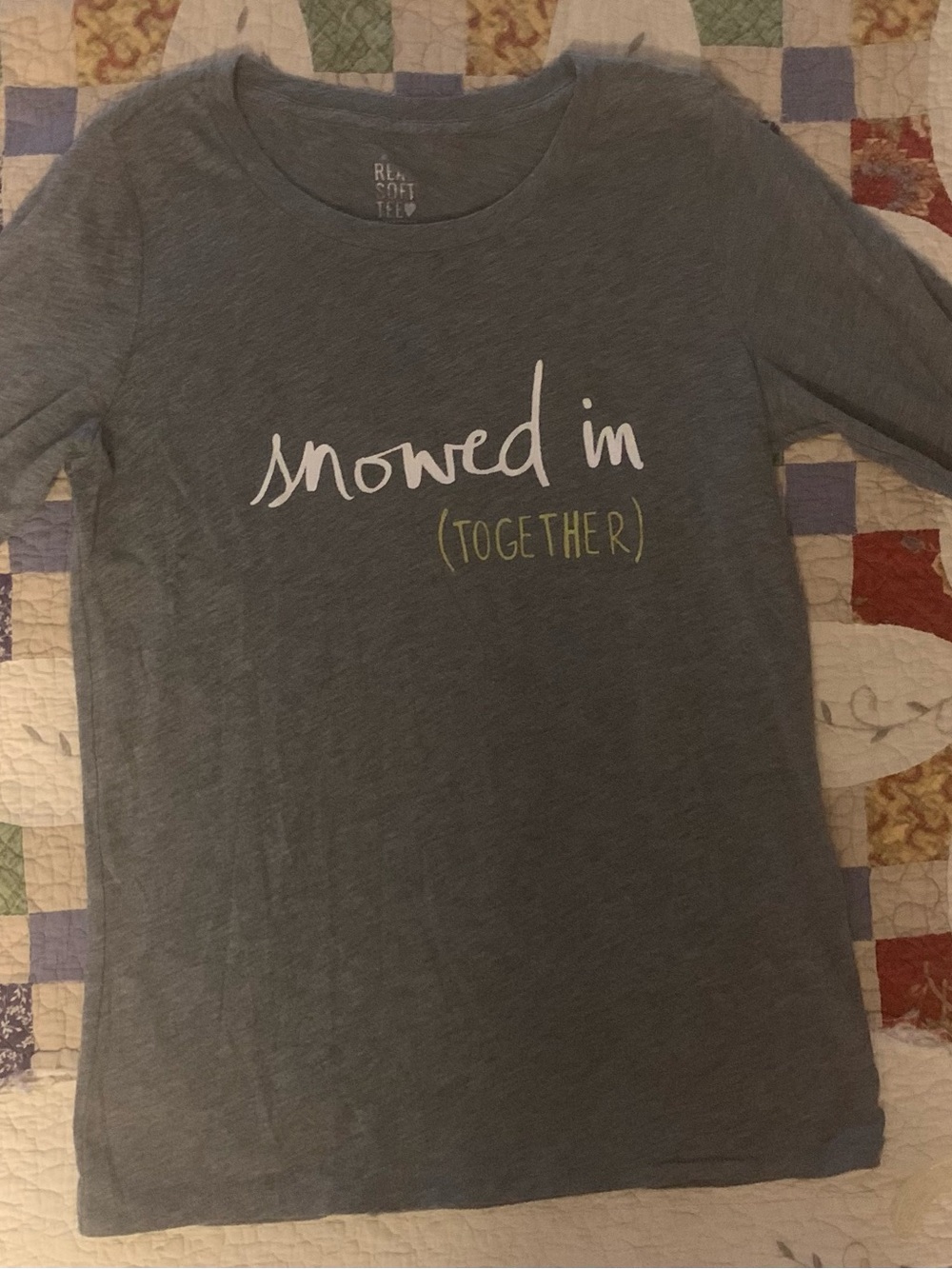 aerie Grey Long-Sleeve 'snowed in (together)' Graphic Tee